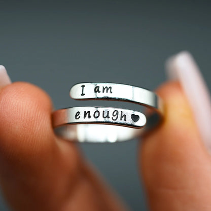 'I Am Enough' Affirmation Ring