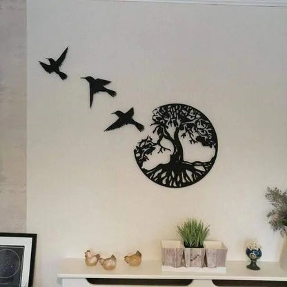 Birds Flying from Tree of Life Wall Art