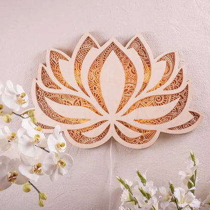 Light Up Lotus Mandala Wall Art