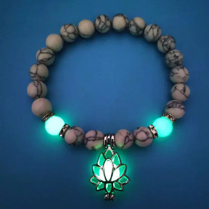 Glowing Lotus Stone Bracelet