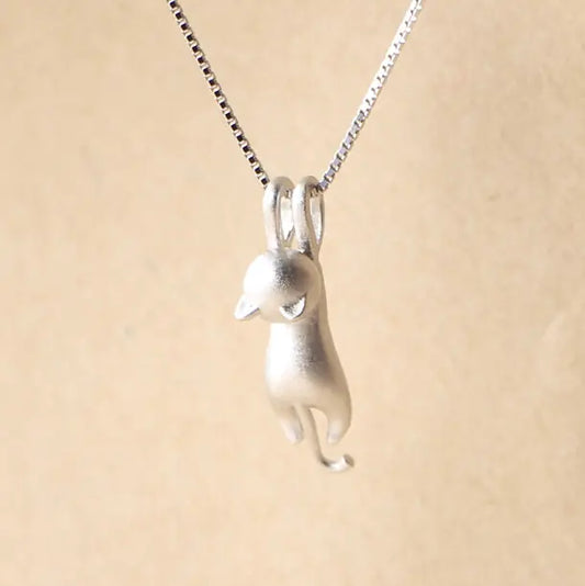 'Hang in There' Cat Necklace