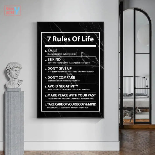 Inspirational Rules of Life Canvas (23.6 X 35.4 in)